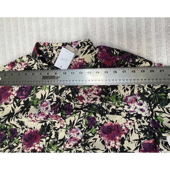 J. Jill Womens Multicolor Floral Oat Leaf Long Sleeve Top Tunic Blouse Large New - Picture 3 of 9